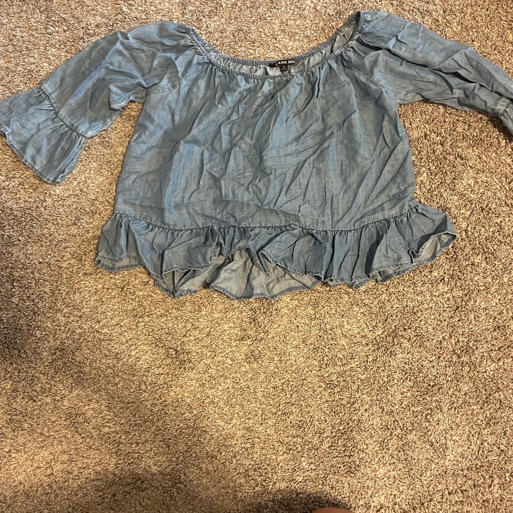 Blue Off-Shoulder Women's Top